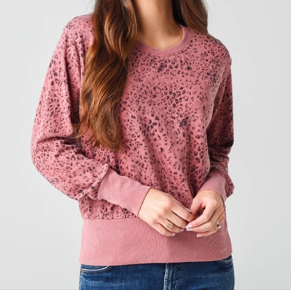 Sundry Red Leopard Sweatshirt